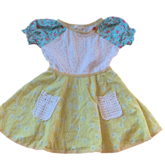 Matilda Jane sz 2 boho short sleeve mixed pattern dress - Picture 1 of 7